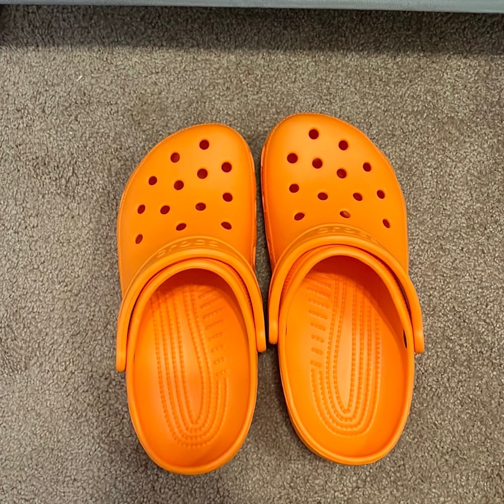 Orange crocs